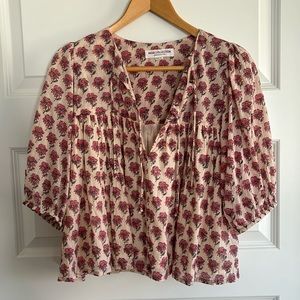 Emerson Fry Puff Isla Top - Alma Organic Print. Size XS/S